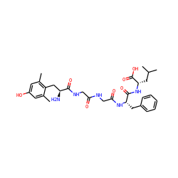 Cc1cc(O)cc(C)c1C[C@H](N)C(=O)NCC(=O)NCC(=O)N[C@@H](Cc1ccccc1)C(=O)N[C@@H](CC(C)C)C(=O)O ZINC000026960915