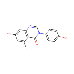 Cc1cc(O)cc2ncn(-c3ccc(O)cc3)c(=O)c12 ZINC000013685464