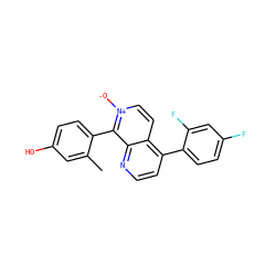 Cc1cc(O)ccc1-c1c2nccc(-c3ccc(F)cc3F)c2cc[n+]1[O-] ZINC000073170065