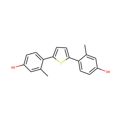 Cc1cc(O)ccc1-c1ccc(-c2ccc(O)cc2C)s1 ZINC000095586686