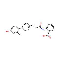 Cc1cc(O)ccc1-c1ccc(CCC(=O)Nc2ccccc2C(=O)O)cc1 ZINC000473109462