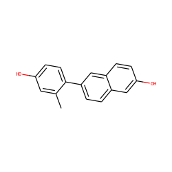 Cc1cc(O)ccc1-c1ccc2cc(O)ccc2c1 ZINC000013645062