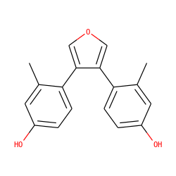 Cc1cc(O)ccc1-c1cocc1-c1ccc(O)cc1C ZINC000095588404