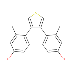 Cc1cc(O)ccc1-c1cscc1-c1ccc(O)cc1C ZINC000084669805