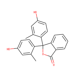 Cc1cc(O)ccc1C1(c2ccc(O)cc2C)OC(=O)c2ccccc21 ZINC000004127837