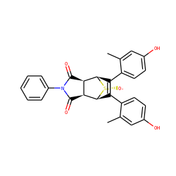 Cc1cc(O)ccc1C1=C(c2ccc(O)cc2C)[C@H]2[C@H]3C(=O)N(c4ccccc4)C(=O)[C@H]3[C@@H]1[S@+]2[O-] ZINC000299817010