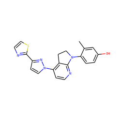 Cc1cc(O)ccc1N1CCc2c(-n3ccc(-c4nccs4)n3)ccnc21 ZINC000040393489