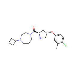 Cc1cc(O[C@@H]2CN[C@@H](C(=O)N3CCCN(C4CCC4)CC3)C2)ccc1Cl ZINC000049114324