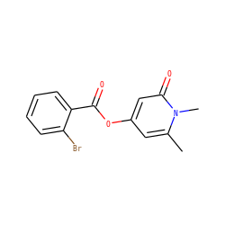 Cc1cc(OC(=O)c2ccccc2Br)cc(=O)n1C ZINC000000343888