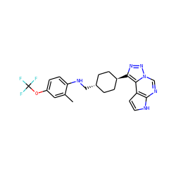 Cc1cc(OC(F)(F)F)ccc1NC[C@H]1CC[C@H](c2nnn3cnc4[nH]ccc4c23)CC1 ZINC001772608592
