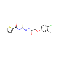 Cc1cc(OCC(=O)NNC(=S)NC(=O)c2cccs2)ccc1Cl ZINC000002135970