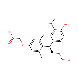 Cc1cc(OCC(=O)O)cc(C)c1[C@H](CCCO)c1ccc(O)c(C(C)C)c1 ZINC000026720162