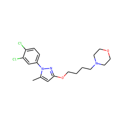 Cc1cc(OCCCCN2CCOCC2)nn1-c1ccc(Cl)c(Cl)c1 ZINC000035793179