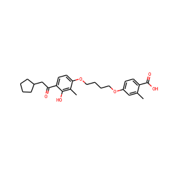 Cc1cc(OCCCCOc2ccc(C(=O)CC3CCCC3)c(O)c2C)ccc1C(=O)O ZINC000169351427
