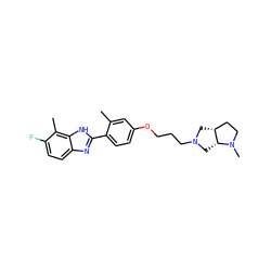 Cc1cc(OCCCN2C[C@@H]3CCN(C)[C@@H]3C2)ccc1-c1nc2ccc(F)c(C)c2[nH]1 ZINC000049113734