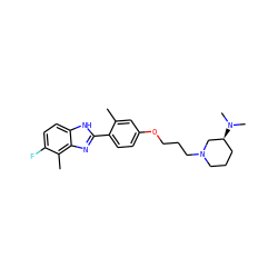 Cc1cc(OCCCN2CCC[C@H](N(C)C)C2)ccc1-c1nc2c(C)c(F)ccc2[nH]1 ZINC000049046868