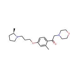 Cc1cc(OCCCN2CCC[C@H]2C)ccc1C(=O)CN1CCOCC1 ZINC000073278071
