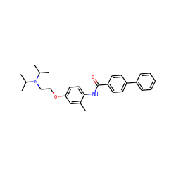 Cc1cc(OCCN(C(C)C)C(C)C)ccc1NC(=O)c1ccc(-c2ccccc2)cc1 ZINC000040567640