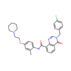 Cc1cc(OCCN2CCCCC2)ccc1NC(=O)c1cccc2c(=O)n(Cc3ccc(Cl)cc3)cnc12 ZINC000045202316