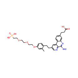 Cc1cc(OCCOCCOCCP(=O)(O)O)ccc1CCc1cnc2c(N)nc3cc(CCC(=O)O)ccc3c2c1 ZINC000068250617