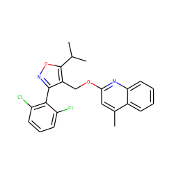 Cc1cc(OCc2c(-c3c(Cl)cccc3Cl)noc2C(C)C)nc2ccccc12 ZINC000058538081