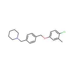 Cc1cc(OCc2ccc(CN3CCCCC3)cc2)ccc1Cl ZINC000013517636