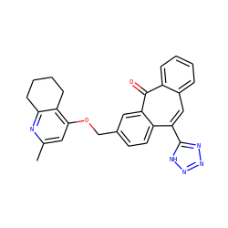 Cc1cc(OCc2ccc3c(-c4nnn[nH]4)cc4ccccc4c(=O)c3c2)c2c(n1)CCCC2 ZINC000013742167