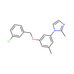 Cc1cc(OCc2cccc(Cl)c2)cc(-n2ccnc2C)c1 ZINC000036352027