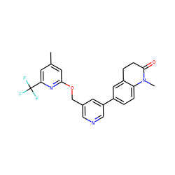 Cc1cc(OCc2cncc(-c3ccc4c(c3)CCC(=O)N4C)c2)nc(C(F)(F)F)c1 ZINC000221364358