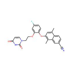 Cc1cc(Oc2ccc(F)cc2OCCn2ccc(=O)[nH]c2=O)c(C)c2cc(C#N)ccc12 ZINC001772649901
