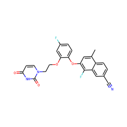 Cc1cc(Oc2ccc(F)cc2OCCn2ccc(=O)[nH]c2=O)c(F)c2cc(C#N)ccc12 ZINC001772610045