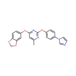Cc1cc(Oc2ccc3c(c2)OCO3)nc(Oc2ccc(-n3ccnc3)cc2)n1 ZINC000016052317