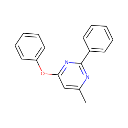 Cc1cc(Oc2ccccc2)nc(-c2ccccc2)n1 ZINC000000300160