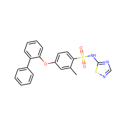 Cc1cc(Oc2ccccc2-c2ccccc2)ccc1S(=O)(=O)Nc1ncns1 ZINC000095582902