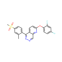 Cc1cc(S(C)(=O)=O)ccc1-c1nncc2nc(Oc3ccc(F)cc3F)ccc12 ZINC000138254897