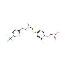 Cc1cc(SC[C@@H](C)COc2ccc(C(F)(F)F)cc2)ccc1OCC(=O)O ZINC000028704689