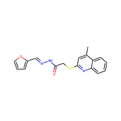 Cc1cc(SCC(=O)N/N=C/c2ccco2)nc2ccccc12 ZINC000000352342