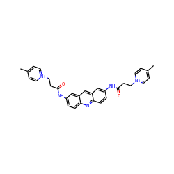 Cc1cc[n+](CCC(=O)Nc2ccc3nc4ccc(NC(=O)CC[n+]5ccc(C)cc5)cc4cc3c2)cc1 ZINC000096284091