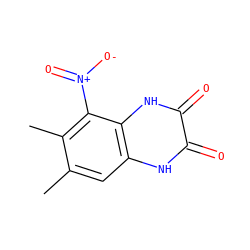 Cc1cc2[nH]c(=O)c(=O)[nH]c2c([N+](=O)[O-])c1C ZINC000000006308