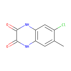 Cc1cc2[nH]c(=O)c(=O)[nH]c2cc1Cl ZINC000013761193