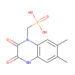Cc1cc2[nH]c(=O)c(=O)n(CP(=O)(O)O)c2cc1C ZINC000026719914