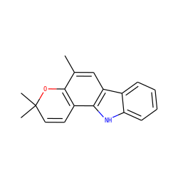 Cc1cc2c([nH]c3ccccc32)c2c1OC(C)(C)C=C2 ZINC000001615142