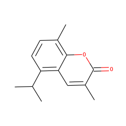 Cc1cc2c(C(C)C)ccc(C)c2oc1=O ZINC000034986034