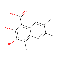 Cc1cc2c(C)c(O)c(O)c(C(=O)O)c2cc1C ZINC000013435945