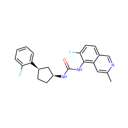 Cc1cc2c(NC(=O)N[C@H]3CC[C@@H](c4ccccc4F)C3)c(F)ccc2cn1 ZINC000169704944
