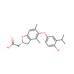 Cc1cc2c(c(C)c1Oc1ccc(O)c(C(C)C)c1)C[C@H](CC(=O)O)O2 ZINC000028948140