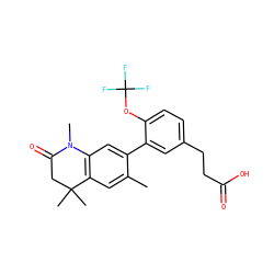 Cc1cc2c(cc1-c1cc(CCC(=O)O)ccc1OC(F)(F)F)N(C)C(=O)CC2(C)C ZINC000028952251