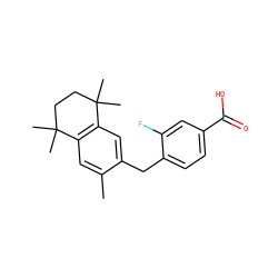 Cc1cc2c(cc1Cc1ccc(C(=O)O)cc1F)C(C)(C)CCC2(C)C ZINC000045299198