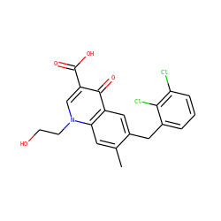 Cc1cc2c(cc1Cc1cccc(Cl)c1Cl)c(=O)c(C(=O)O)cn2CCO ZINC000033818059