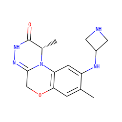 Cc1cc2c(cc1NC1CNC1)N1C(=NNC(=O)[C@@H]1C)CO2 ZINC000145720995